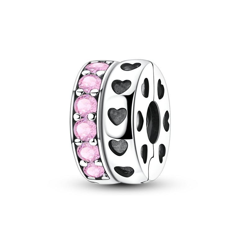 Amarante Jewelry Pink Crystal Hearts Clip Charm