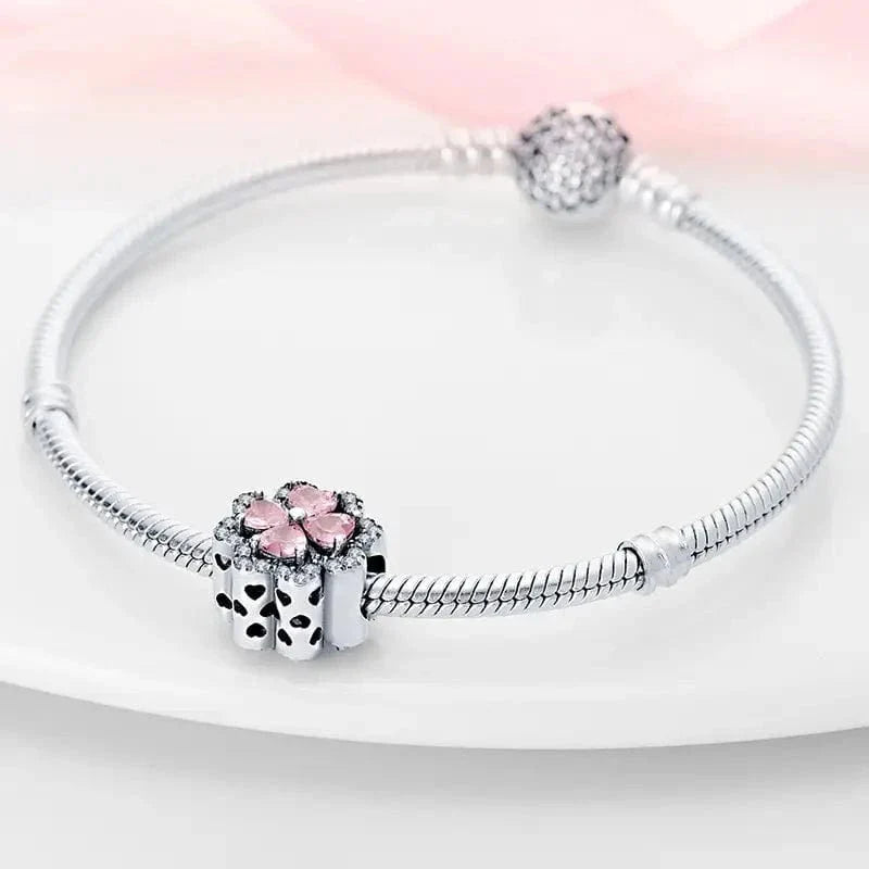Amarante Jewelry Pink Diamond Four - Leaf Clover Flower