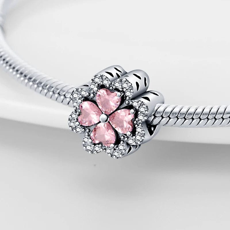 Amarante Jewelry Pink Diamond Four - Leaf Clover Flower