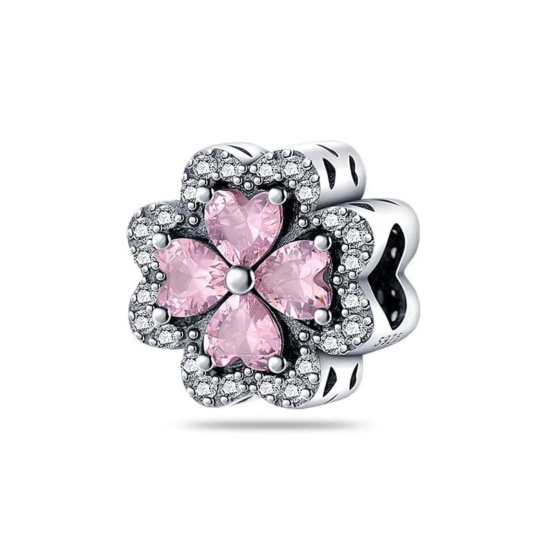 Amarante Jewelry Pink Diamond Four - Leaf Clover Flower