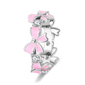Amarante Jewelry Pink Enamel Bows & Sparkling Stones Ring