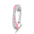 Amarante Jewelry Pink Enamel & Sparkling Pavé Ring