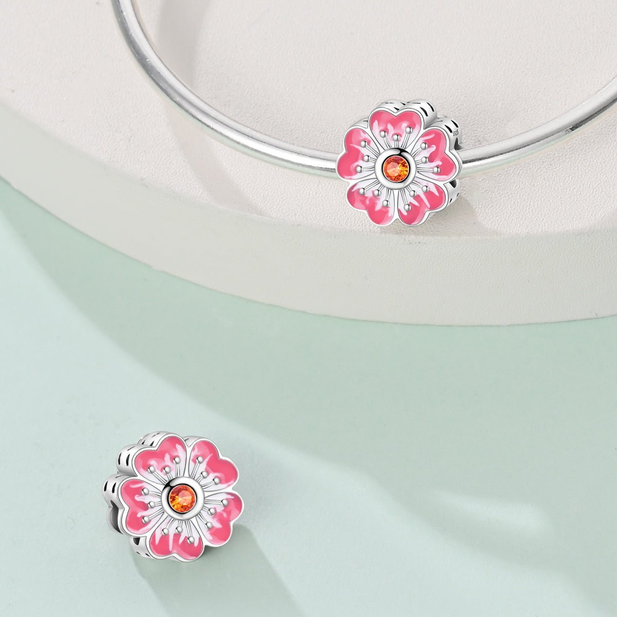 Amarante Jewelry Pink Flower Charm