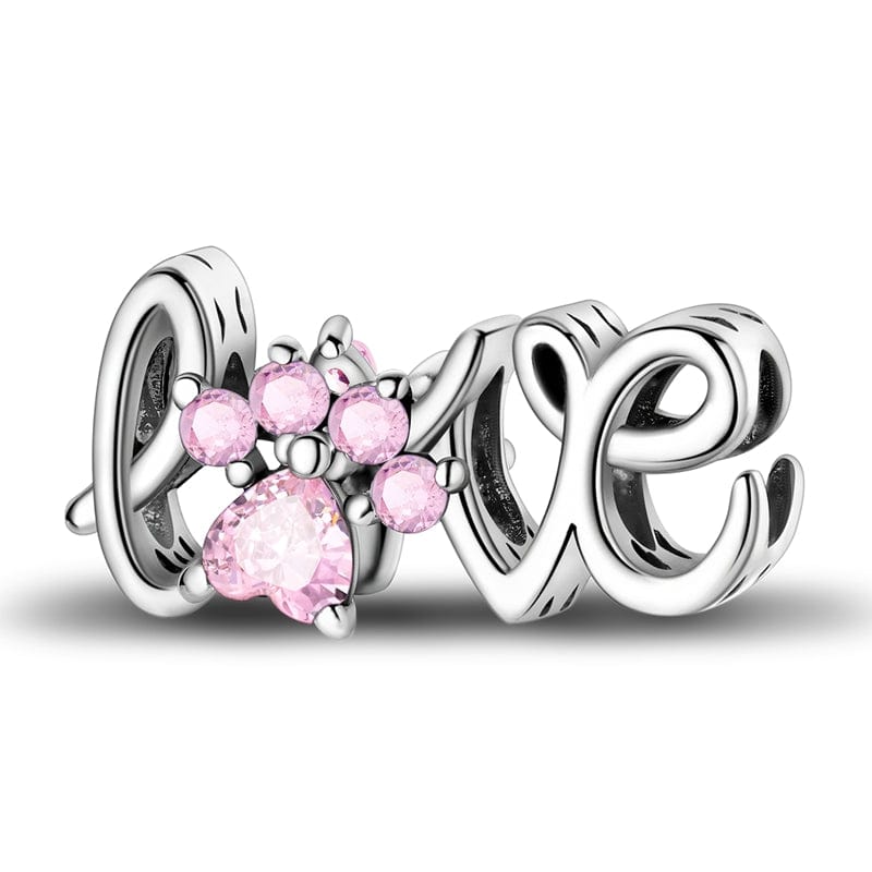 Amarante Jewelry Pink Gemstone Paw Love Charm