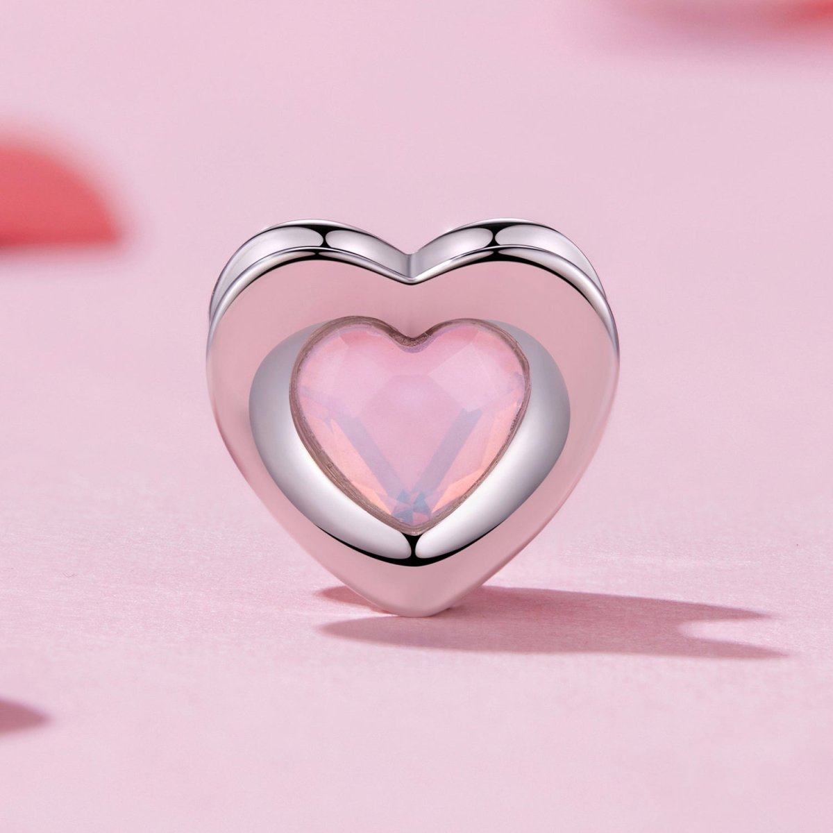 Amarante Jewelry Pink Glow Heart Charm