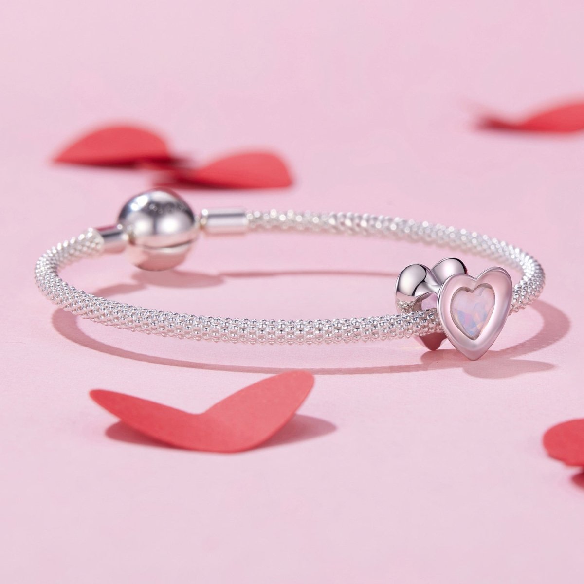 Amarante Jewelry Pink Glow Heart Charm
