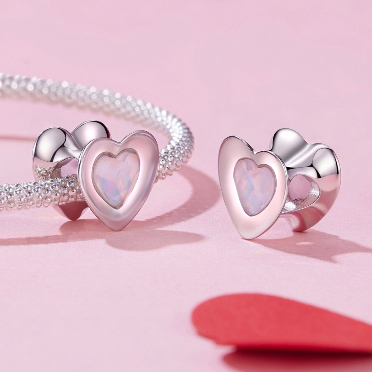 Amarante Jewelry Pink Glow Heart Charm