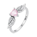 Amarante Jewelry Pink Heart Angel Wings Ring