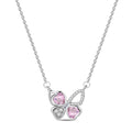Amarante Jewelry Pink Heart Butterfly Necklace