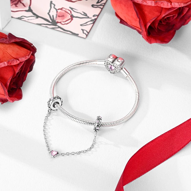 Amarante Jewelry Pink Heart Safety Chain