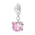 Amarante Jewelry Pink Kitty with Paw Print Dangle Charm