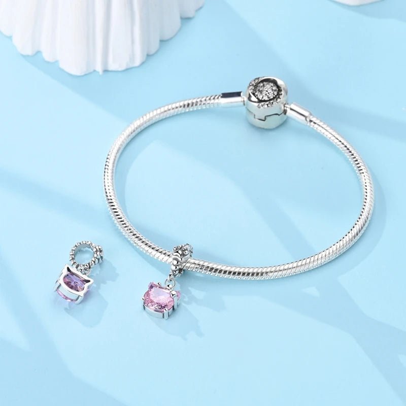 Amarante Jewelry Pink Kitty with Paw Print Dangle Charm