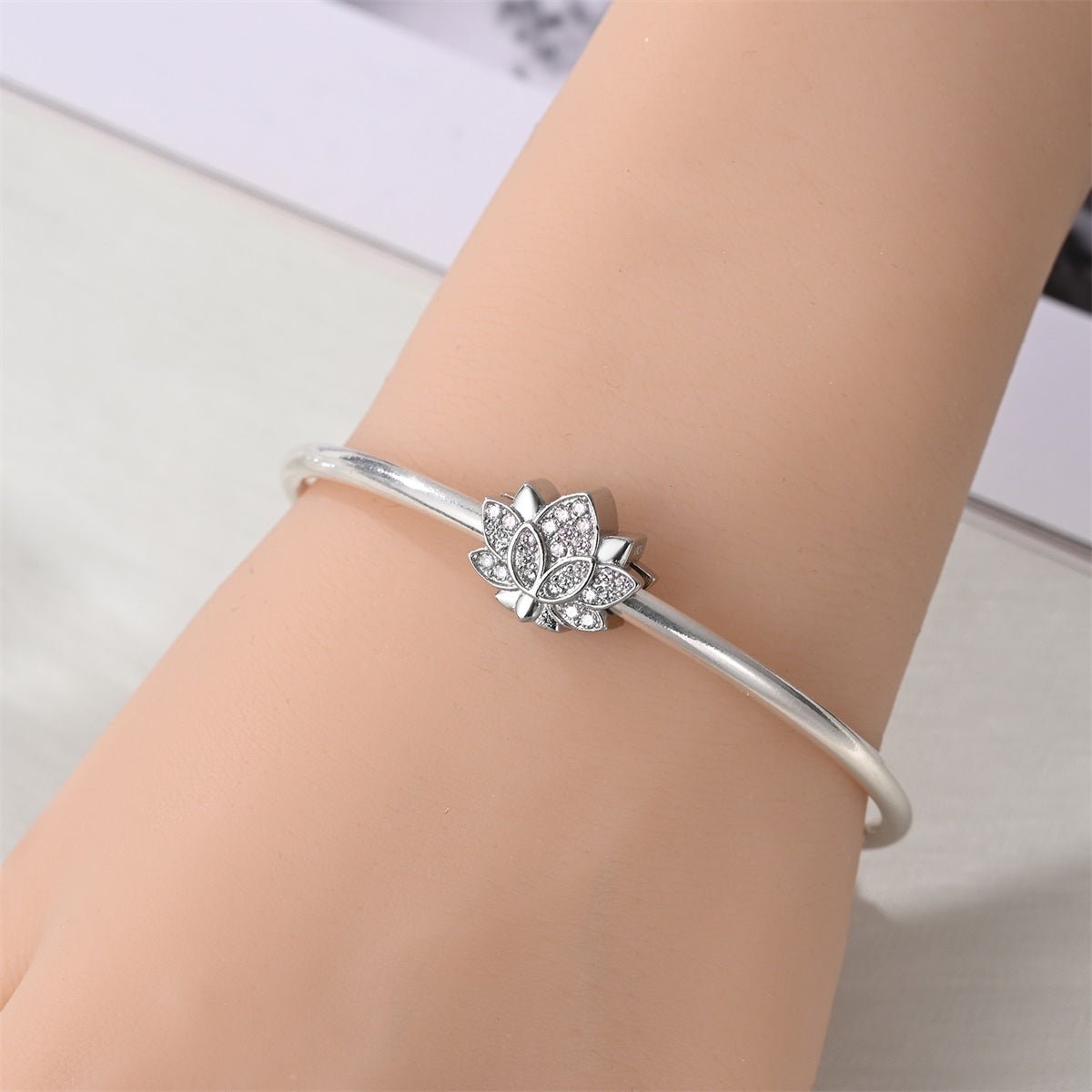 Amarante Jewelry Pink Lotus Blossom Sparkle Charm