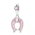Amarante Jewelry Pink Lucky Horseshoe Dangle Charm