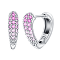 Amarante Jewelry Pink Pavé Crystal Hoop Earrings