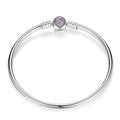Amarante Jewelry Pink Pavé Heart Clasp Charm Bangle