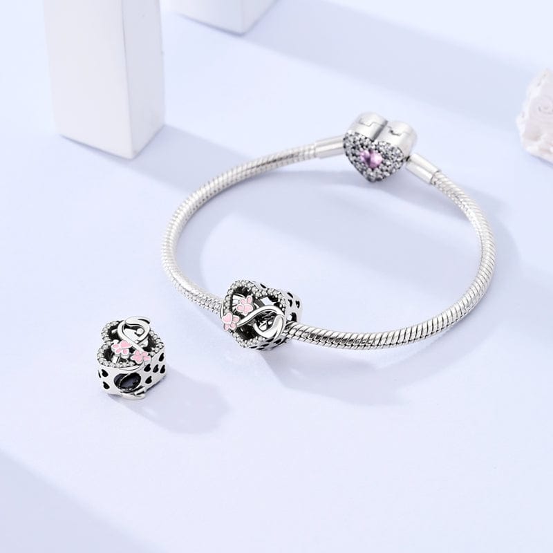 Amarante Jewelry Pink Paw & Heart Infinity Love Charm