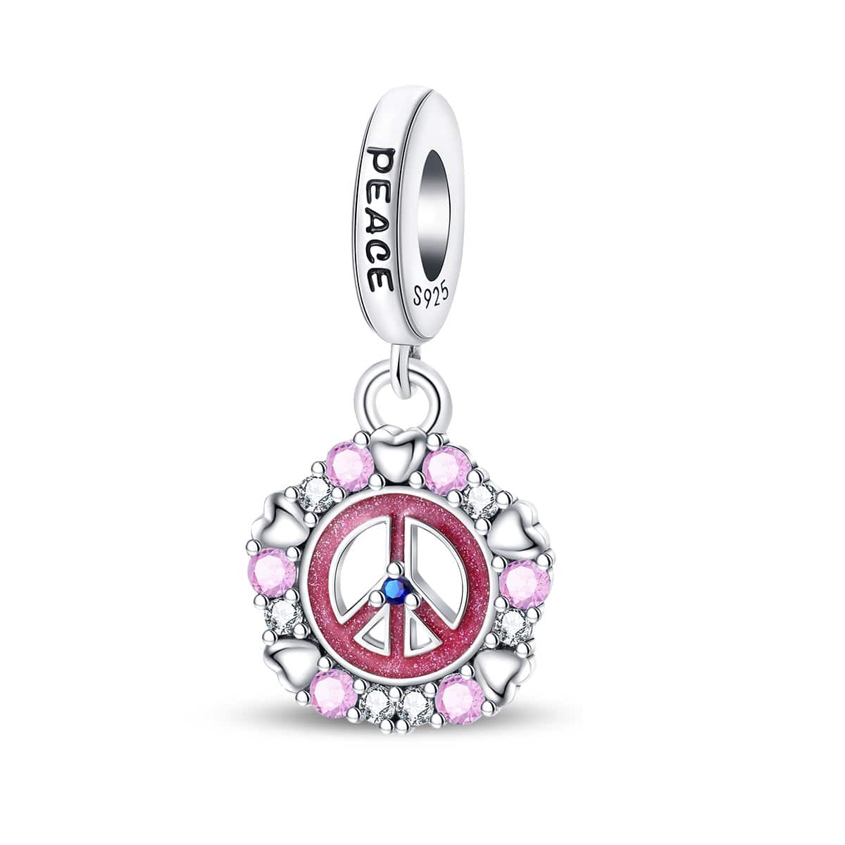 Amarante Jewelry Pink Peace & Hearts Charm