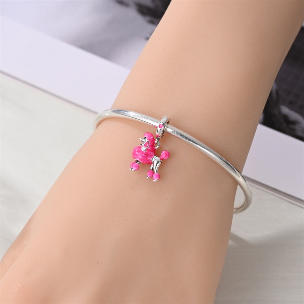 Amarante Jewelry Pink Poodle Dog Dangle Charm