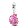 Amarante Jewelry Pink Shell with Blue Stones Dangle Charm