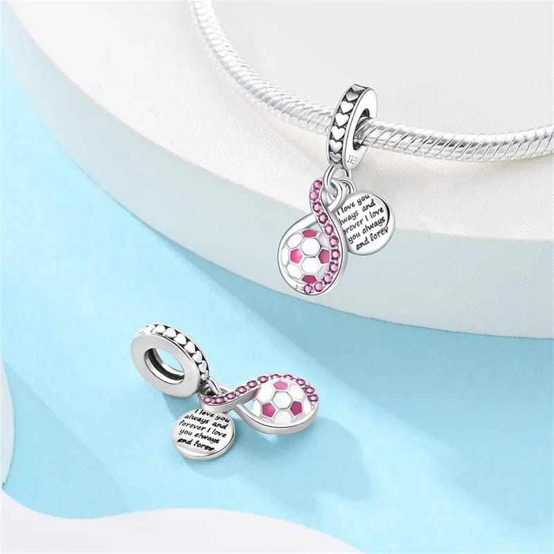 Amarante Jewelry Pink Soccer Dangle Charm