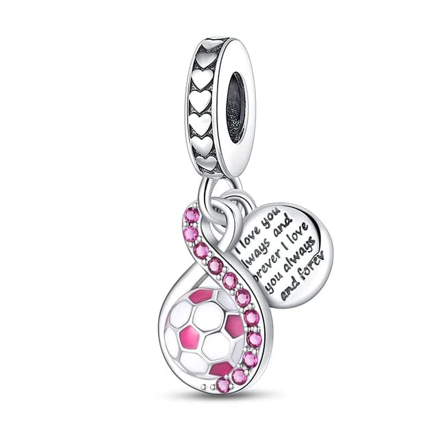 Amarante Jewelry Pink Soccer Dangle Charm
