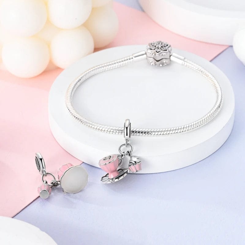 Amarante Jewelry Pink Tea & Cupcake Dangle Charm