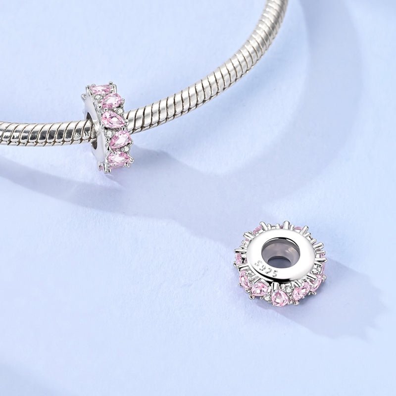 Amarante Jewelry Pink Teardrop Crystal Spacer Charm