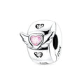 Amarante Jewelry Pink Winged Heart Sparkling Clip Charm