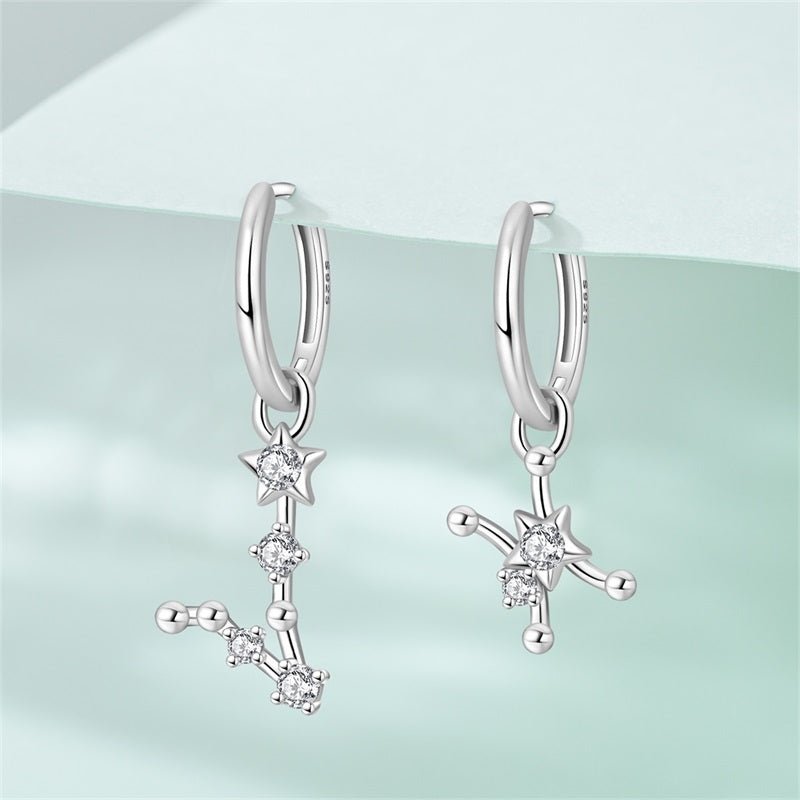 Amarante Jewelry Pisces Constellation Zodiac Hoop Earrings
