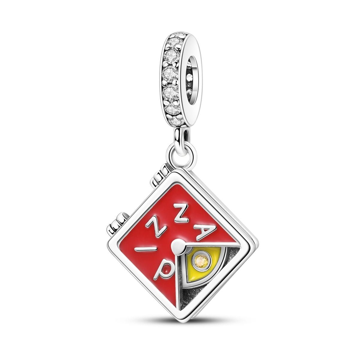 Amarante Jewelry Pizza Box with Slice Dangle Charm