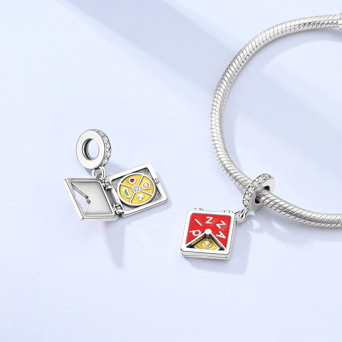 Amarante Jewelry Pizza Box with Slice Dangle Charm