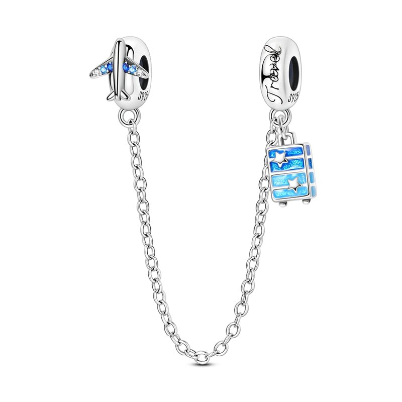 Amarante Jewelry Plane & Suitcase Travel Safety Chain Charm
