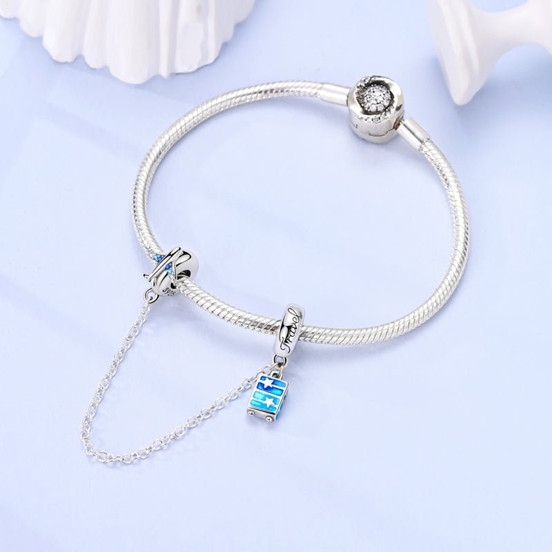 Amarante Jewelry Plane & Suitcase Travel Safety Chain Charm