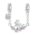 Amarante Jewelry Playful Cat with Butterfly Safety Chain Charm