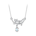 Amarante Jewelry Playful Moonlit Cat Pendant Necklace
