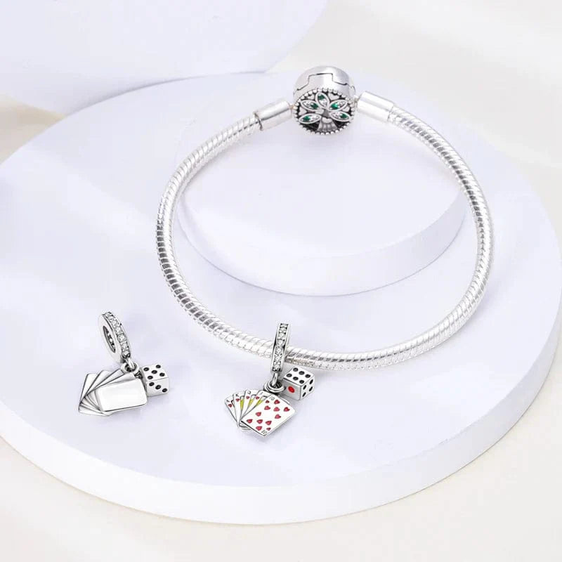Amarante Jewelry Playing Cards Poker Royal Flush & Dice Casino Charm