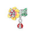 Amarante Jewelry Plumeria Flower, Leaf & Ladybug Charm