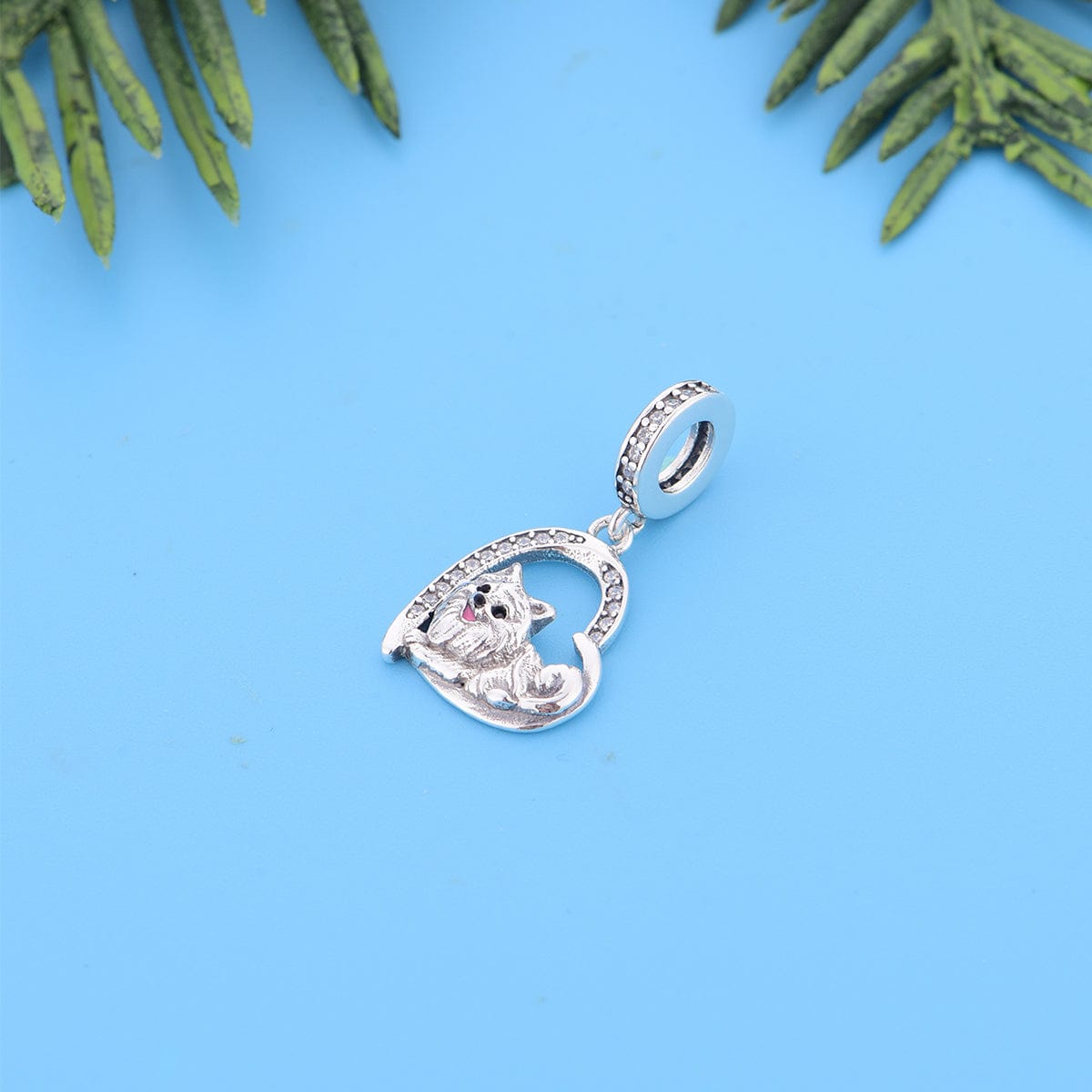 Amarante Jewelry Pomeranian Dog Heart Charm