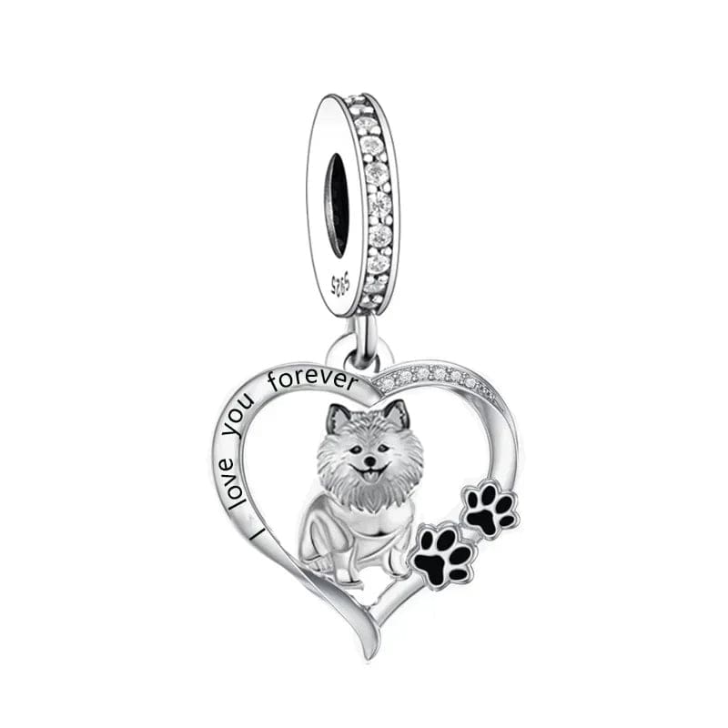 Amarante Jewelry Pomeranian Heart Love Charm