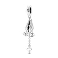 Amarante Jewelry Praying Hands with Cross Dangle Charm