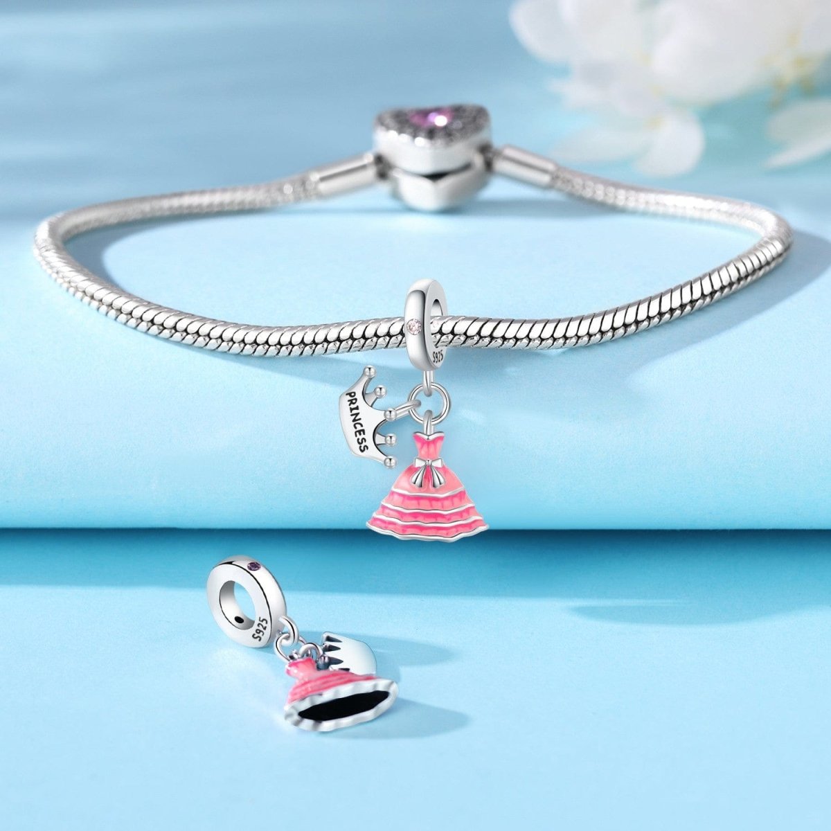 Amarante Jewelry Princess Dress & Tiara Double Dangle Charm