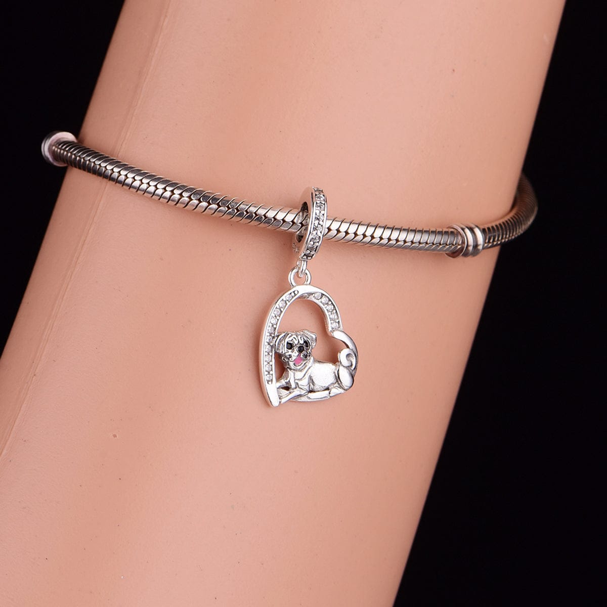 Amarante Jewelry Pug Love Heart Charm