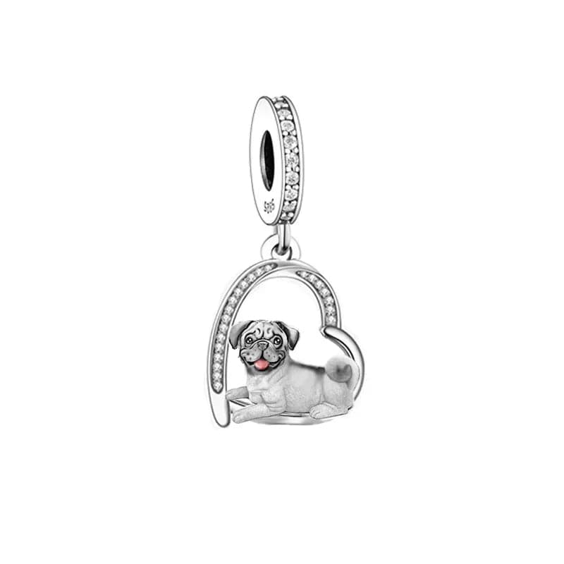 Amarante Jewelry Pug Love Heart Charm