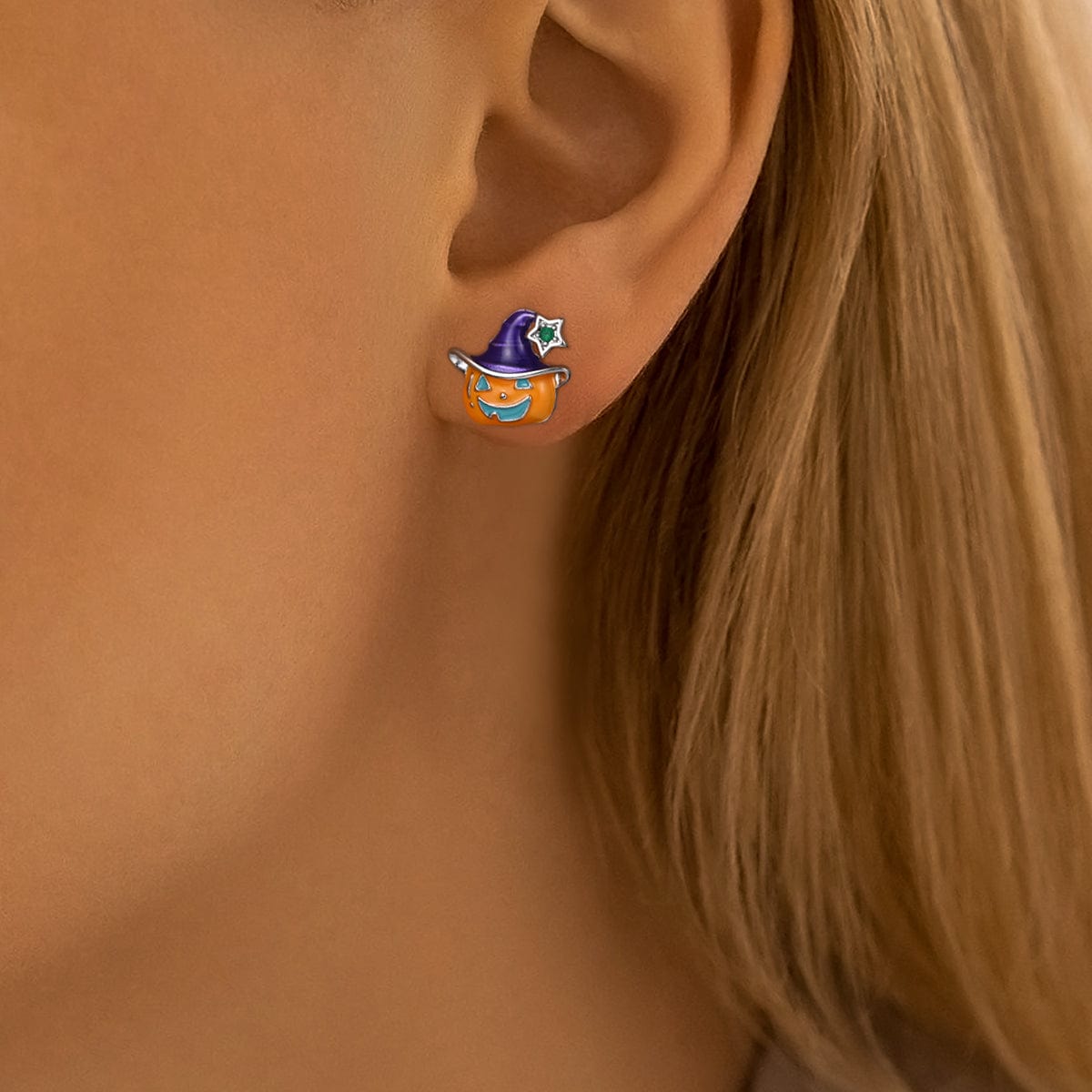 Amarante Jewelry Pumpkin Witch Earrings