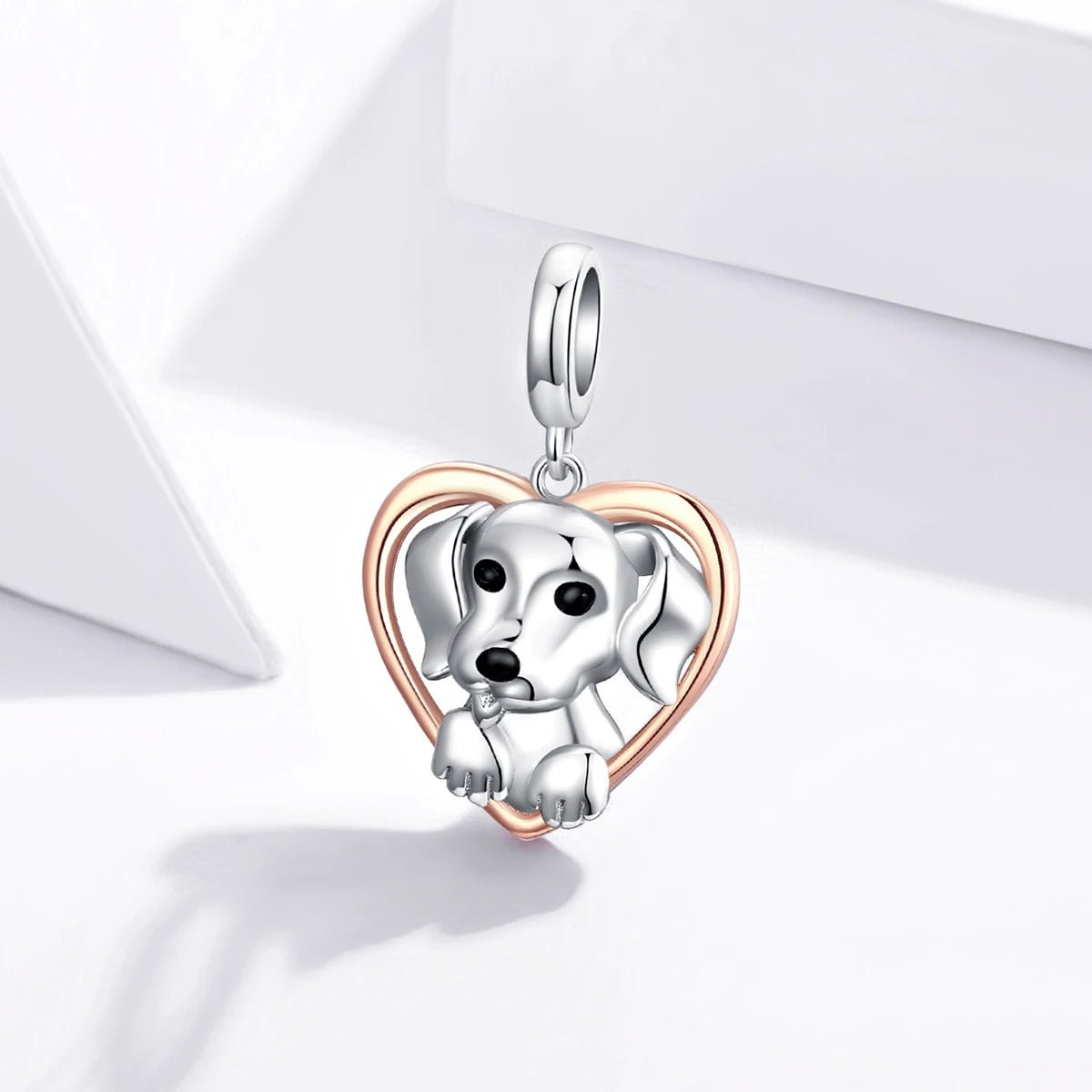 Amarante Jewelry Puppy Labrador Heart Dangle Charm