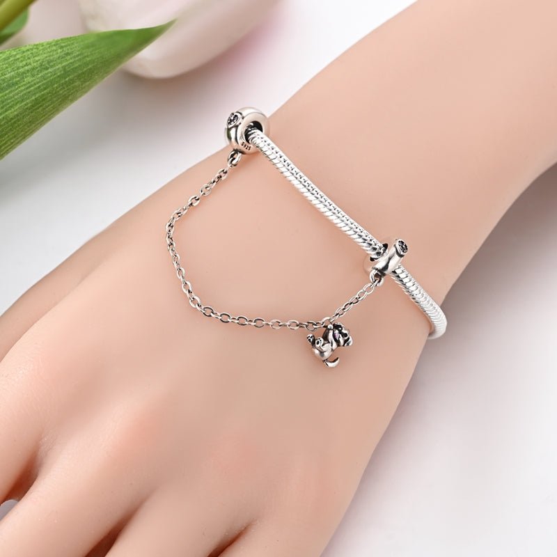 Amarante Jewelry Puppy Swing with Pink Heart Safety Chain Charm