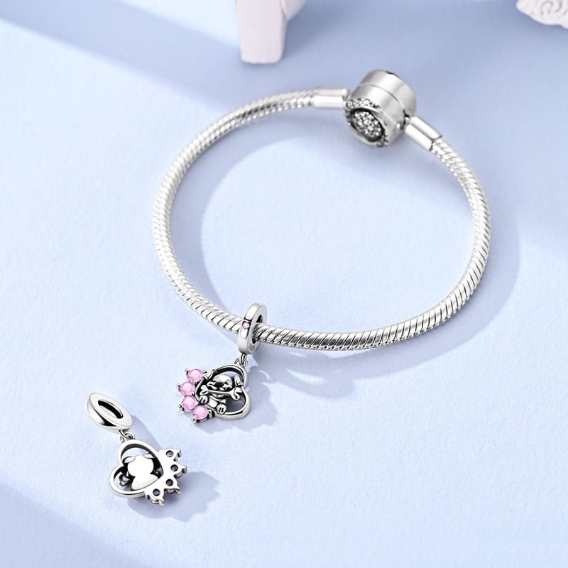Amarante Jewelry Puppy with Bone & Paw Heart Dangle Charm