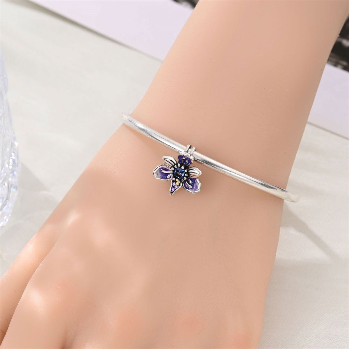 Amarante Jewelry Purple Blossom Flower Charm