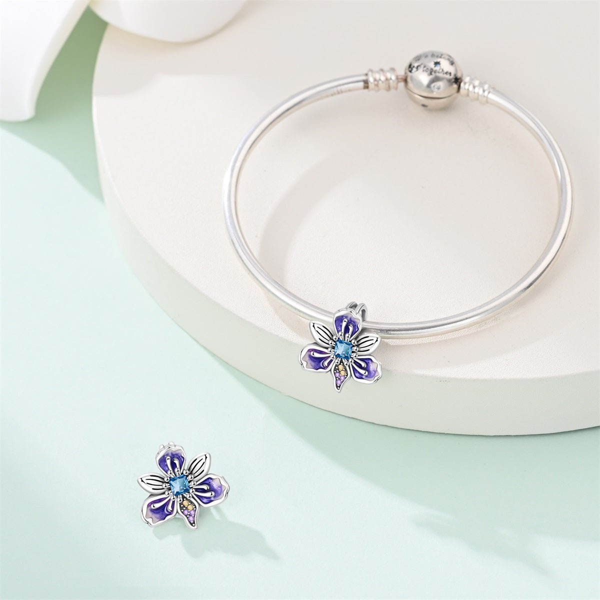 Amarante Jewelry Purple Blossom Flower Charm